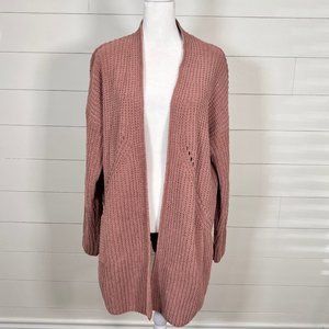 Band of Gypsies Rose Pink ~ Mauve Oversized Chenille Cardigan Size S